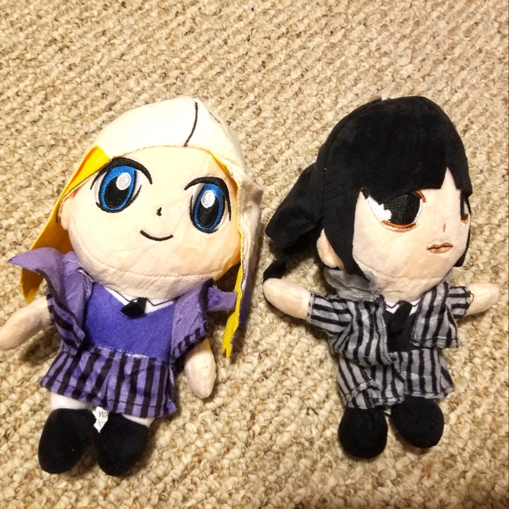 Wednesday Addams and Enid plush dolls  Jenna Ortega
